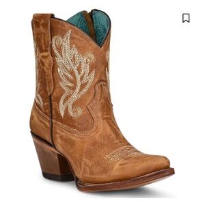 Corral embroidered Ankle boot 7 Golden Tan A4218